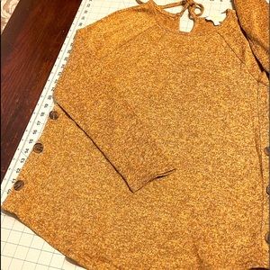 Sweet Wanderer Maternity knit top, ash gold color